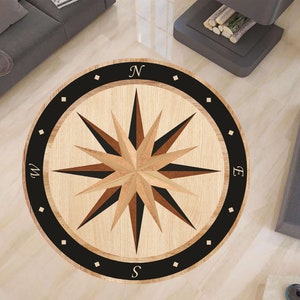 Compass Rug,Round Rug,Medallion Rug,Yacht Carpet,Popular Rug,Compass Home Decor,Vintage Rug,Pirate Rug,Sailor Rug,Shaped Rug,Office Rug