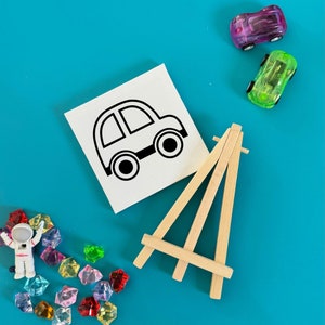 Car Party Kits, Paint and Peel Canvases, Personalized Paint Party Favor, Race Car Paint Party Favor, Race Car Kids Birthday Theme