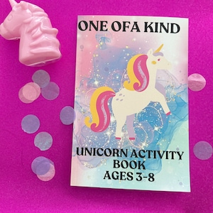 Unicorn Coloring Book, Unicorn Birthday Party Favor, One of a Kind, Unicorn Coloring and Activity Book, Coloring Party Favor