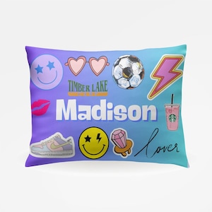 Sleepaway Camp Pillow Case, Personalized Pillow, Any Camp, Custom Pillow, Camp Bed Decor, Bunk Junk, Visiting Day Gift, Bunk Junk, Pillow