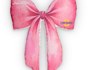 Almohada de lazo - Almohada de campamento personalizada - Regalo para campamento de verano - Regalo para el día de visita - Almohada con nombre personalizado - Decoración para literas - Regalo para campamento de verano