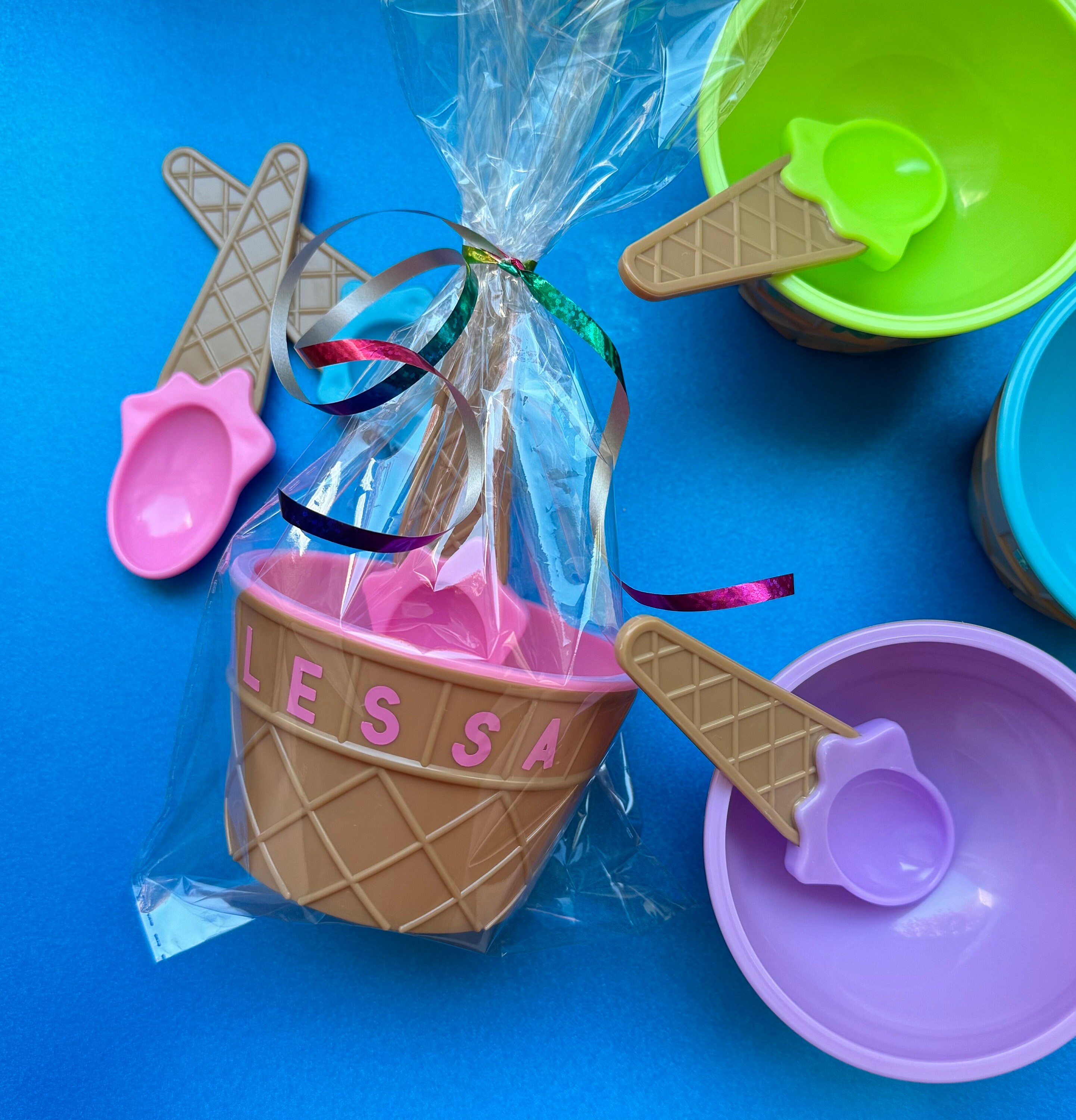 Kids Personalized Ice Cream Bowl Party Favor Kids Birthday Ice cream bowl and spoon with guests name ice cream party favor