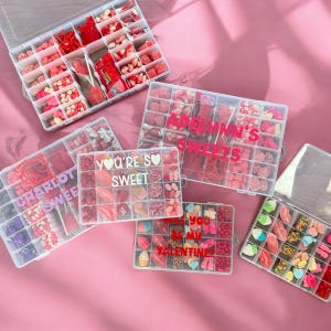 Boîte personnalisée de collations de bonbons pour la Saint-Valentin, cadeau de bonbons pour fille, cadeau de fête de bonbons, cadeau de vacances pour enfants, classe d'école de la Saint-Valentin pour enfant