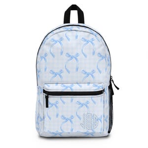 Coquette Monogram Backpack,  Personalized Bow Backpack for Girls,  Preppy Aesthetic School Bag,  Custom Name Bookbag, Love Shack Backpack