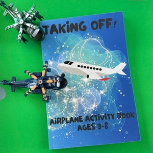 Taking Off!, Airplane Coloring Activity Book, Pilot Birthday Party Favor, Airplane Theme, Plane Coloring and Activity Pages