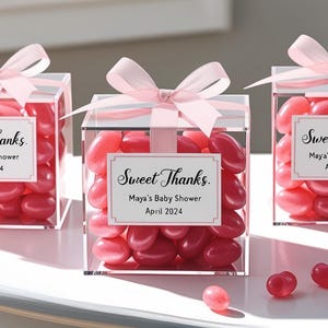 Cubes de bonbons personnalisés | Boîte à bonbons personnalisée en acrylique | Cadeau de fête prénatale | Cadeau de douche nuptiale | Bonbons de mariage | Anniversaire