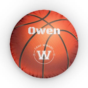 Basketball Pillow - Personalized Camp Pillow - Custom Name Pillow - Visiting Day Gift - Sports Camp Gift - Sleepaway Camp Bunk Decor