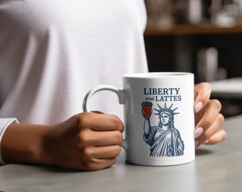 Vrijheidsbeeld koffiemok | Patriottische ochtendbeker voor koffieliefhebbers | Cadeau voor liefhebbers van de VS | Cadeaumok 4 juli | Vintage Amerikaanse mok