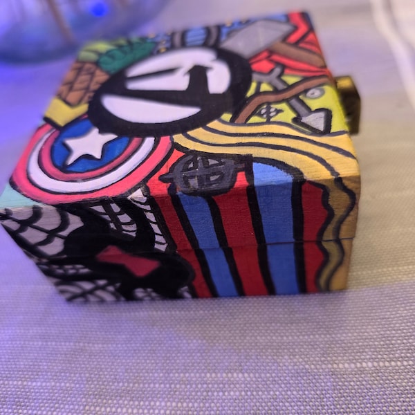 Custom Hand-Painted Trinket Jewelry Ring Box