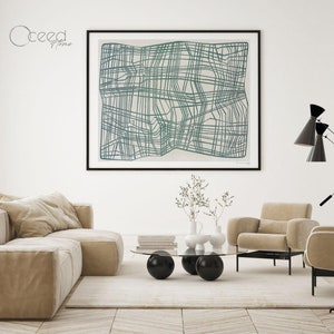 Modern teal original digital art print featuring a neutral linear design with geometric abstract elements. This minimalist wall art adds a sleek and contemporary touch to any space. High-resolution instant digital download for easy printing and framing. Perfect for modern, Scandinavian, and boho interiors. Ideal for living rooms, bedrooms, offices, or gallery walls. Stylish and versatile abstract artwork to enhance any home with a calming and artistic aesthetic.