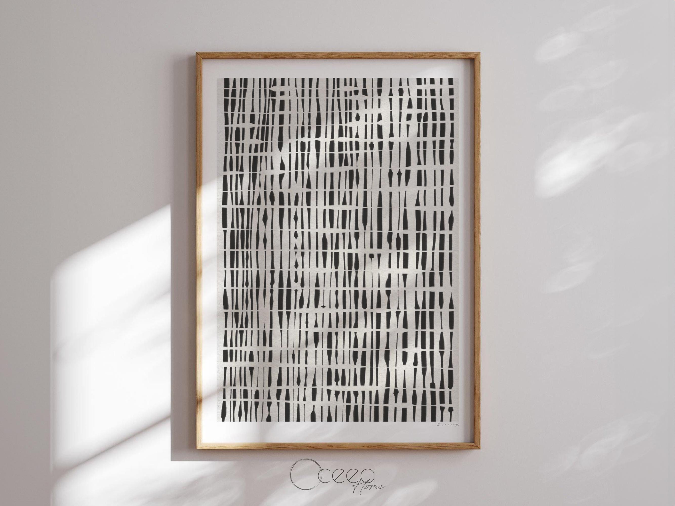 Modern Abstract Black and White Art Print Textured Minimal Geometric ...