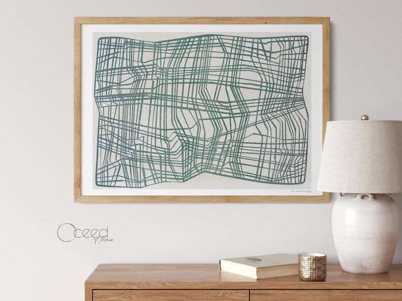 Modern teal original digital art print featuring a neutral linear design with geometric abstract elements. This minimalist wall art adds a sleek and contemporary touch to any space. High-resolution instant digital download for easy printing and framing. Perfect for modern, Scandinavian, and boho interiors. Ideal for living rooms, bedrooms, offices, or gallery walls. Stylish and versatile abstract artwork to enhance any home with a calming and artistic aesthetic.