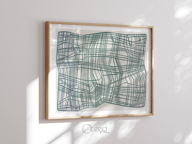 Modern teal original digital art print featuring a neutral linear design with geometric abstract elements. This minimalist wall art adds a sleek and contemporary touch to any space. High-resolution instant digital download for easy printing and framing. Perfect for modern, Scandinavian, and boho interiors. Ideal for living rooms, bedrooms, offices, or gallery walls. Stylish and versatile abstract artwork to enhance any home with a calming and artistic aesthetic.