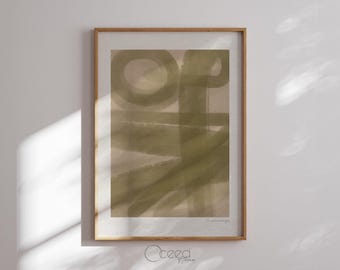 Modern Abstract Painting Print Minimal Olive Green Art Print Chic Minimal Printable Wall Art Modern Expressionist Art Print Instant Download