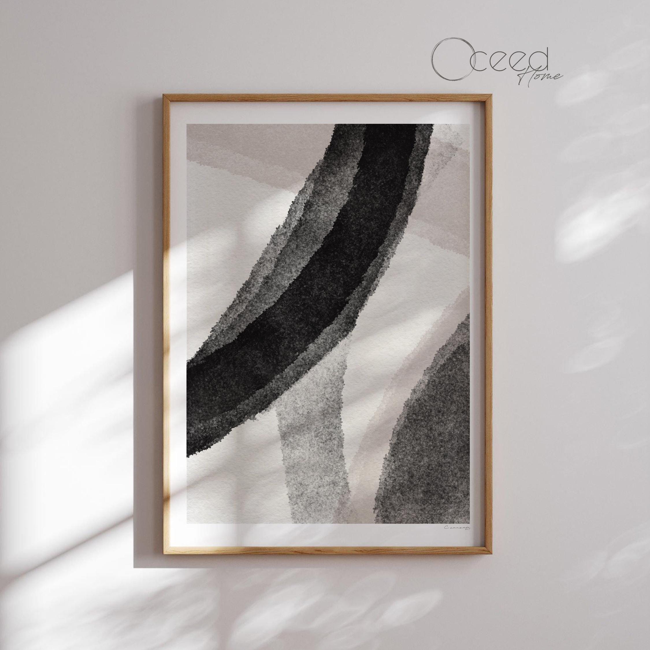 Bold Black and White Abstract Art Print Set of 3 Modern Minimal ...