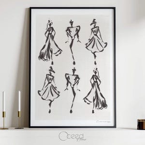 Moderne Figur Zeichnung Kunst Druck Abstrakte Linie Wand Kunst schwarz und weiß Linie Zeichnung Mode-Illustration Minimal Kunstdruck Instant Download