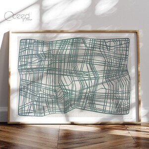Modern teal original digital art print featuring a neutral linear design with geometric abstract elements. This minimalist wall art adds a sleek and contemporary touch to any space. High-resolution instant digital download for easy printing and framing. Perfect for modern, Scandinavian, and boho interiors. Ideal for living rooms, bedrooms, offices, or gallery walls. Stylish and versatile abstract artwork to enhance any home with a calming and artistic aesthetic.