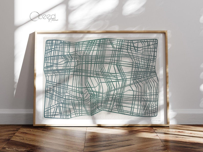 Modern teal original digital art print featuring a neutral linear design with geometric abstract elements. This minimalist wall art adds a sleek and contemporary touch to any space. High-resolution instant digital download for easy printing and framing. Perfect for modern, Scandinavian, and boho interiors. Ideal for living rooms, bedrooms, offices, or gallery walls. Stylish and versatile abstract artwork to enhance any home with a calming and artistic aesthetic.