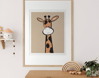 Cute Giraffe Nursery Art Print Printable Kids Bedroom Wall Print Minimal Scandi Toddlers Room Poster Home Decor Instant Digital Download Art
