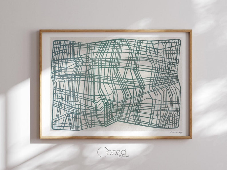 Modern teal original digital art print featuring a neutral linear design with geometric abstract elements. This minimalist wall art adds a sleek and contemporary touch to any space. High-resolution instant digital download for easy printing and framing. Perfect for modern, Scandinavian, and boho interiors. Ideal for living rooms, bedrooms, offices, or gallery walls. Stylish and versatile abstract artwork to enhance any home with a calming and artistic aesthetic.