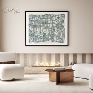 Modern teal original digital art print featuring a neutral linear design with geometric abstract elements. This minimalist wall art adds a sleek and contemporary touch to any space. High-resolution instant digital download for easy printing and framing. Perfect for modern, Scandinavian, and boho interiors. Ideal for living rooms, bedrooms, offices, or gallery walls. Stylish and versatile abstract artwork to enhance any home with a calming and artistic aesthetic.