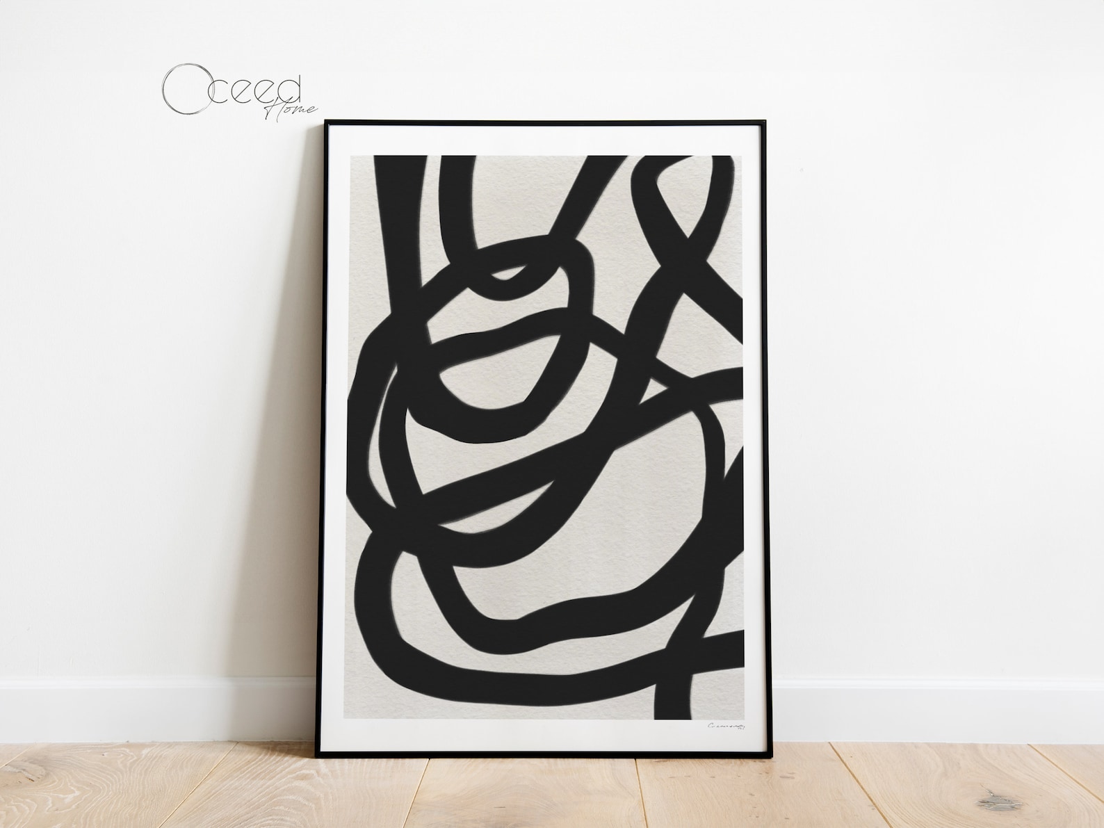 Abstract Line Pating Modern Abstract Art Print Black and White Abstract Line Painting ...