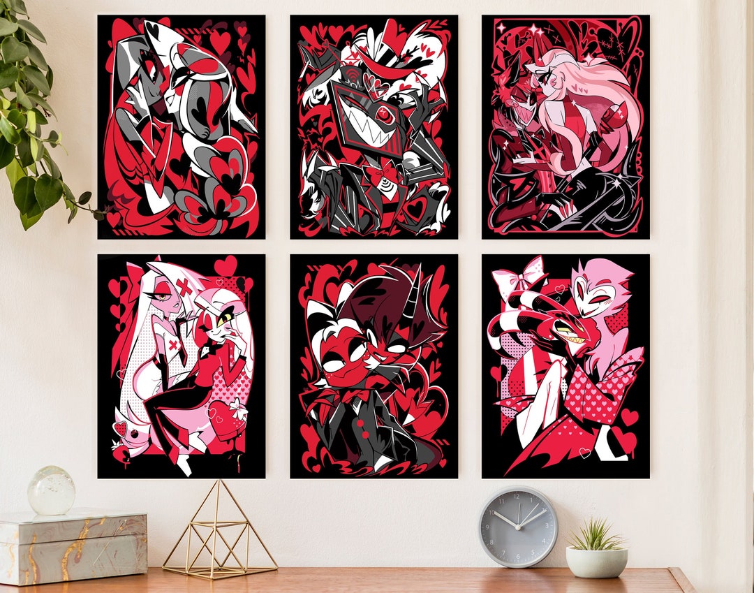 Helluva Boss Crew Character Matching Poster, Hazbin Hotel Cartoon Print ...