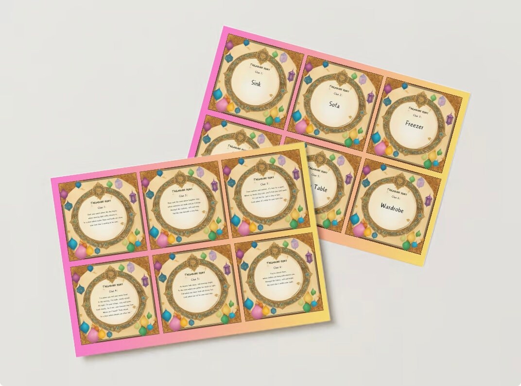 Eid Scavenger Hunt Clue Cards / Ramadan Kids Treasure Hunt Clues ...