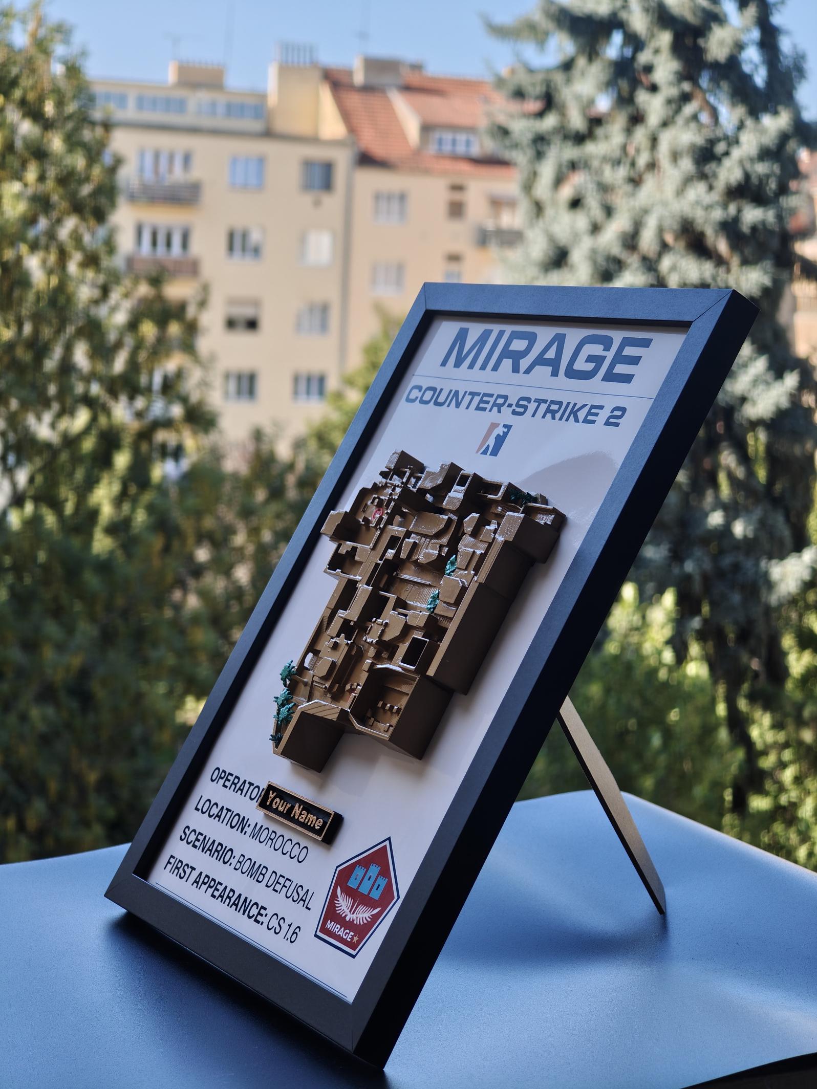 Mirage Map – Hand-painted 3D Printed CS2/CS:GO Wall Art – Gamer Room ...
