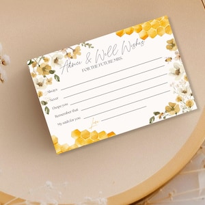 Cartes de conseils pour la mariée aux abeilles - Shower nuptiale conseils - Shower nuptiale de la mariée aux abeilles-téléchargement numérique - modèle