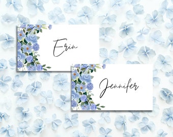 Something Blue Bridal Shower Name Place Cards- Bridal Shower Place Cards- Something Blue- Digital Download- Template