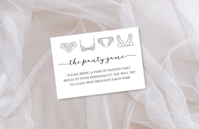 The Panty Game Bachelorette Game- Panty Game- Bachelorette Party Game