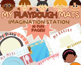 MY PLAYDOUGH MATS toddlers preschool fine motor skills creative food expressions self awareness homeschool school printable digital playdoh