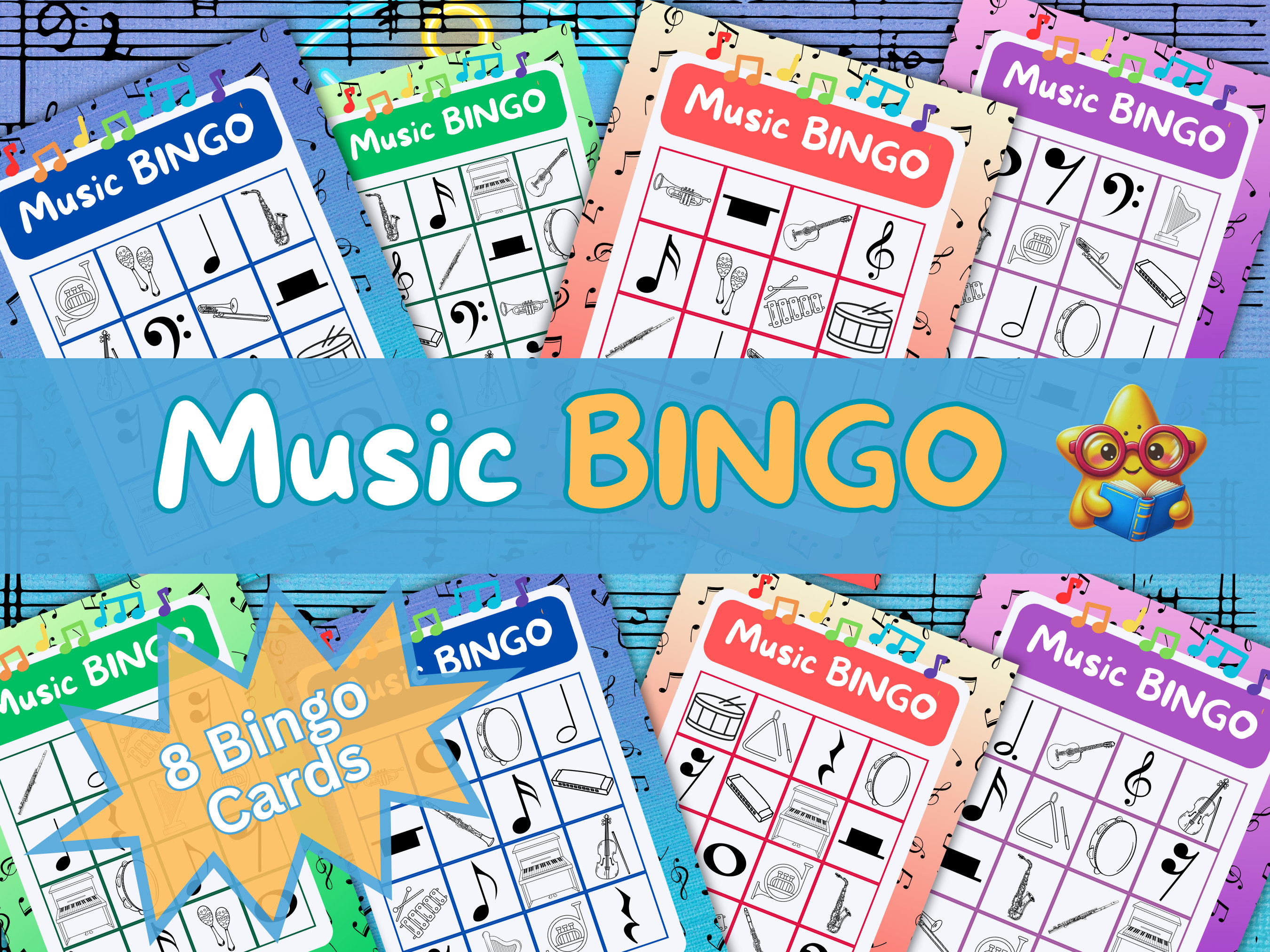 Music Bingo Game: Instruments & Notes - Homeschool Printable (Digital Download)