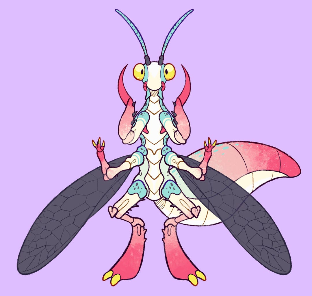 Pastel Pride Mantid Lacewing [mantispidae] Insect Bug Adopt - Etsy