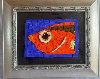 Art de poisson smalti en mosaïque unique