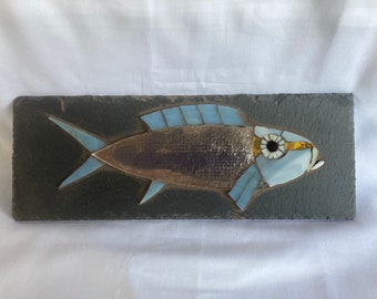 Mosaic stained glass fish