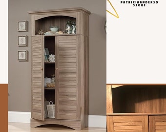 Salt Oak finish, Sauder Harbor View Storage Pantry Cabinet