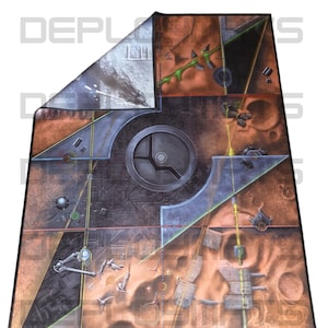 Double sided Urban Warzone and Red Planet Warhammer 40k competitive battle mat 60 x 44 inches.