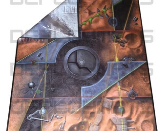 Double sided Urban Warzone and Red Planet Warhammer 40k competitive battle mat 60 x 44 inches.