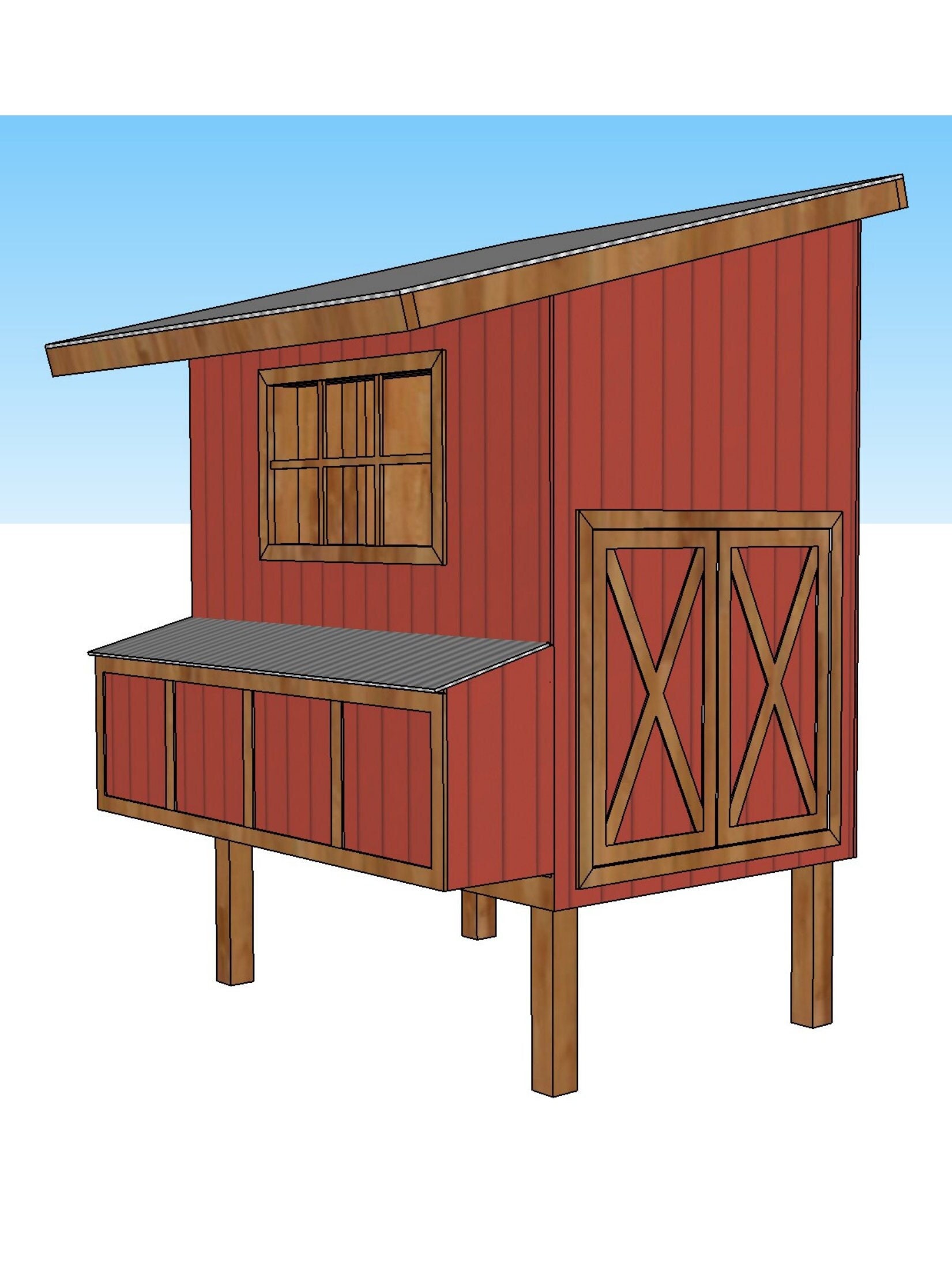 Chicken Coop Plan With Detailed PDF Instructions. Easy to Build and Can Be Insulated. Fits up to