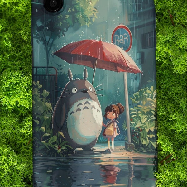 Totoro and Satsuki iPhone Case, Studio Ghibli,Anime Hand Drawn Phone Case, Vintage Anime Movie iPhone and Samsung Case, Gift Idea