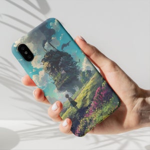 Howl&#39;s Moving Castle Phone Case, Studio Ghibli Phone case, Watercolor, Handmade, Anime Phone case, iPhone Case, Samsung Case, Gift Idea