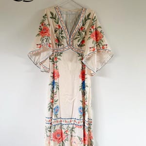 Boho Cotton Long Dress, Elegant Handmade Gypsy Dress For Women, Maxi Bohemian Women Dress, By LQERFA
