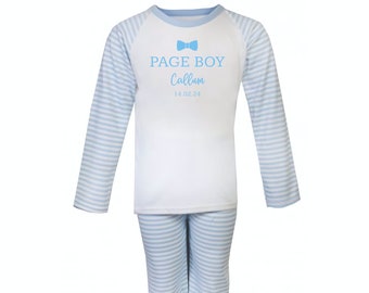 Kinder Blau und Weiß Gestreifter Pagenjunge Schlafanzug