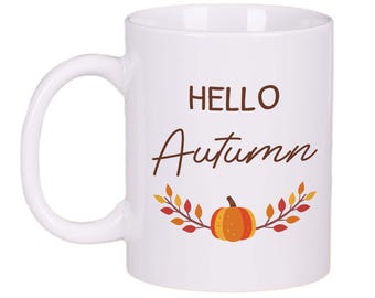 Hello Autumn-mok – keramische koffiekop van 11 oz