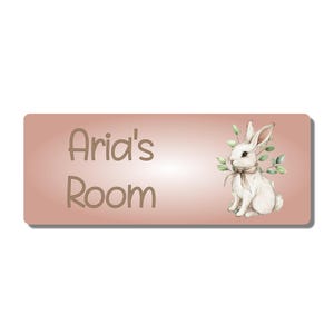 Personalised Kids Room Door Plaque – Cute Bunny