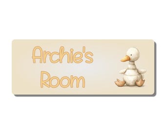 Personalised Kids Room Door Plaque – Cute Duck