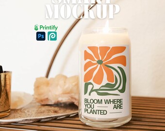 13.75oz Candle Mockup Clear Glass Candle Mockup for Print On Demand Can Candle Mockup Lifestyle Product Photo Stock Photo for Etsy Sellers