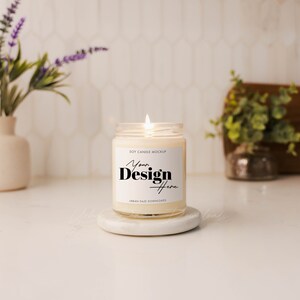 clean modern candle mockup printify candle mockup cute aesthetic candle mockup white soy candle kitchen mockup